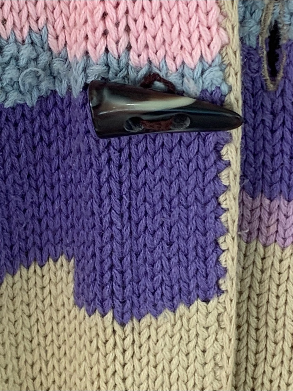 Handknit Storybook Knits Sunrise Scene Southwestern Horse Cardigan Sweater Large - Picture 4 of 11